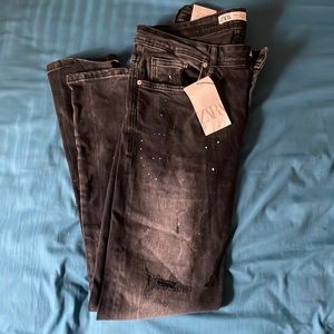 Zara paint dripped jeans